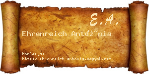Ehrenreich Antónia névjegykártya