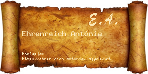 Ehrenreich Antónia névjegykártya